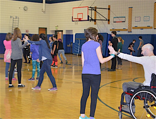 AXIS Dance Company workshop with students in Essex