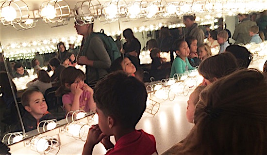 IAA kindergarten class Flynn tour - pictured in the chorus dressing room