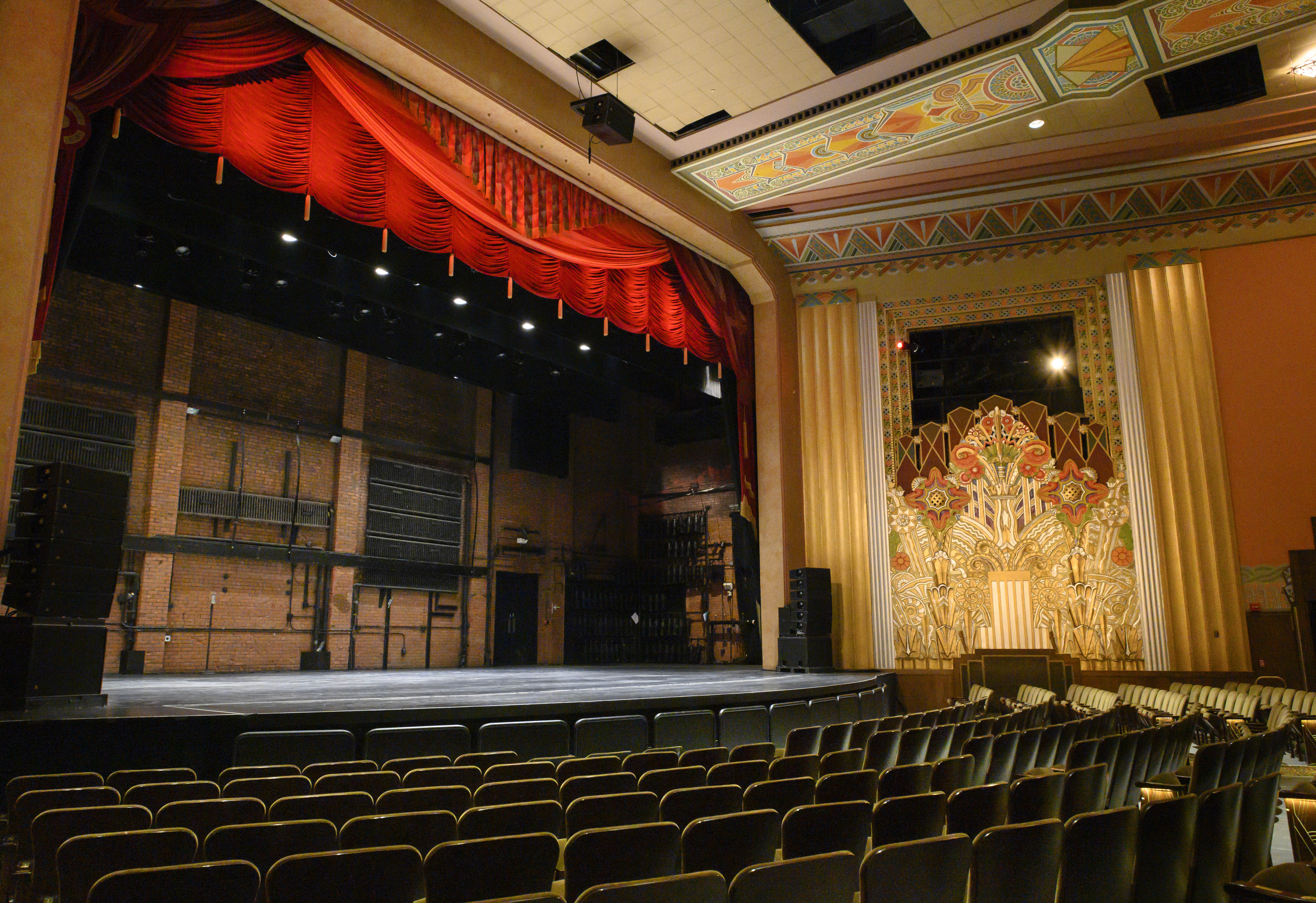 View of the interior photo of Flynn Main Stage from house left.