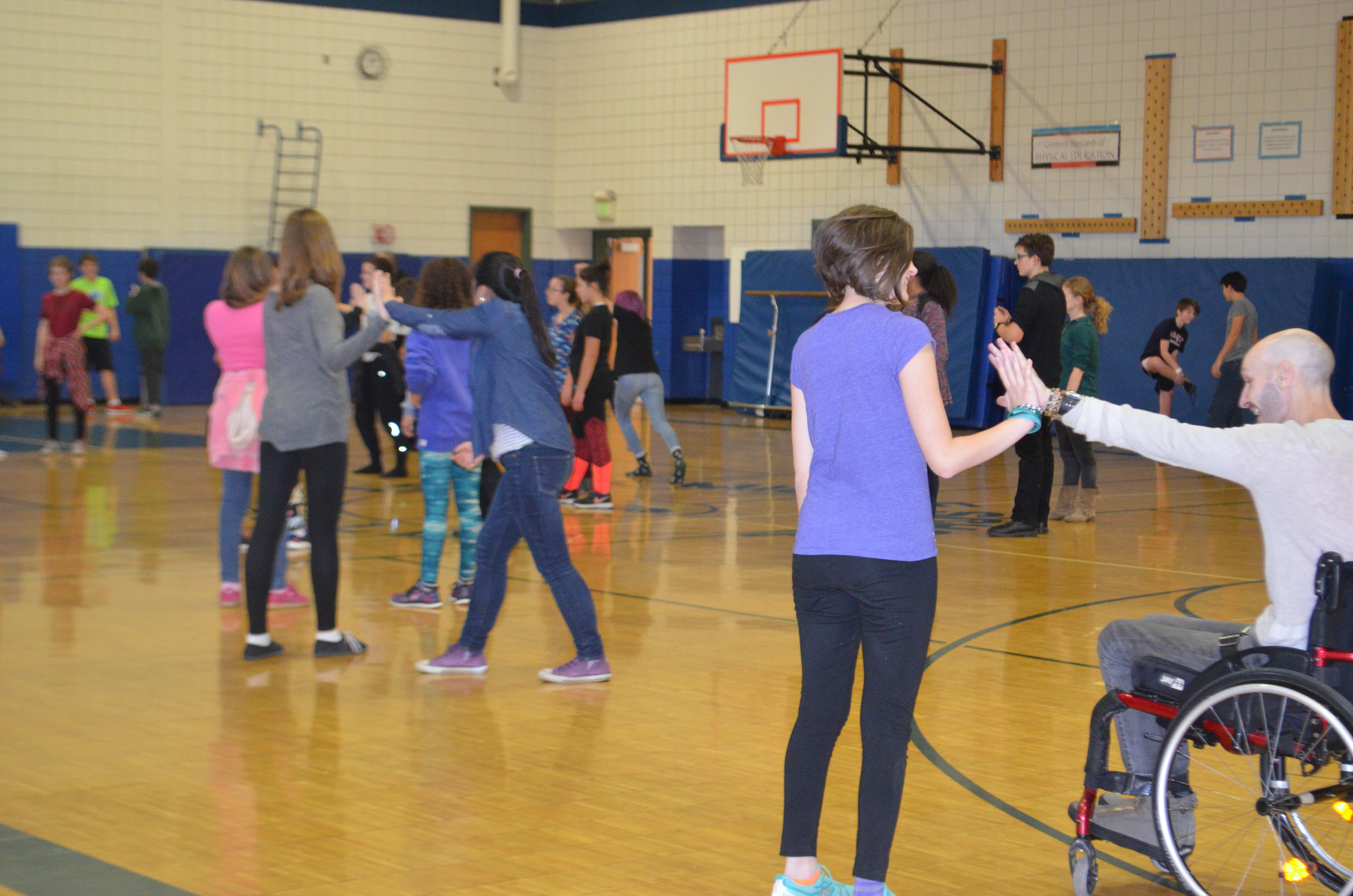 AXIS Dance Company workshop with students in Essex